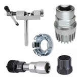 Kit Ferramenta Bike Extrator Pedivela Cassete Saca Corrente