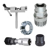 Kit Ferramenta Bike Extrator Pedivela Cassete Saca Corrente