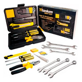 Kit Ferramentas Alicate Chave Combinada C/ Maleta 17 Peças