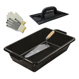 Kit Ferramentas Desempenadeira + Colher Luva E Cx Para Massa