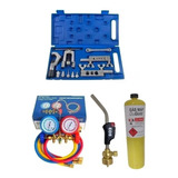 Kit Ferramentas Refrigeração Manifold Flangeador Maçarico
