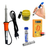 Kit Ferro De Solda 60w Estanho, Pasta, Sugador, Multímetro