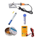 Kit Ferro De Solda 60w + Estanho, Sugador, Pasta, Multimetro