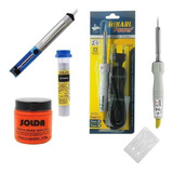 Kit Ferro Solda Hikari Pasta Solda Cobix Estanho Sugador 