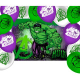 Kit Festa 26pçs Decoração Hulk Painel + 25 Bexigas Temáticas