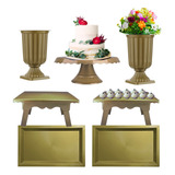 Kit Festa 7 Peças, Vaso + Boleira + Bandeja+ Mesa Decorativa