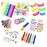 Kit Festa Balada Neon Óculos Marabu Tiaras Balões 411 Itens