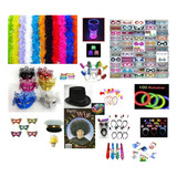 Kit Festa Balada Neon Piscas-150 Itens+ 02 Estolas De Plumas