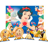 Kit Festa Branca De Neve Decoração Painel + Display De Mesa