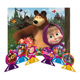 Kit Festa Completo Decoração Masha E O Urso Display + Painel