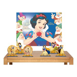 Kit Festa Decoração Branca De Neve * Painel + 6 Display Mesa