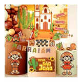 Kit Festa Junina Cangaço Kit 8 Display Totens De Mesa Novo
