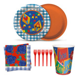 Kit Festa Junina Mod. 2 - Pratos, Copos, Guardanapos, Garfos