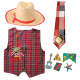 Kit Festa Junina Roupa Menino Chapéu