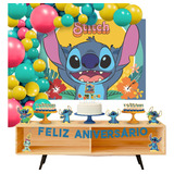 Kit Festa Lilo & Stitch Decoração De Aniversário Parabéns