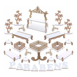Kit Festa Mdf Branco - Prateleira De Doces - 28 Peças