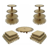 Kit Festa Mdf Decoração Bandeja Doces Luxuoso 