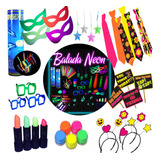 Kit Festa Neon Adereço Brilha 35 Itens + 100 Pulseira Neon