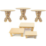 Kit Festa Provençal Mdf Cru 6 Peças Promoção Banquinho