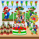 Kit Festa Só Um Bolinho Super Mario Bros 25 Peças + Brinde