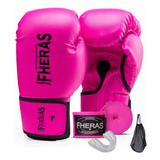 Kit Fheras Luva Boxe Muay Thai Protetor Bucal Bandagem 3,5m