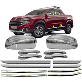Kit Fiat Toro Volcano Capa Friso Lateral Cromado Completo
