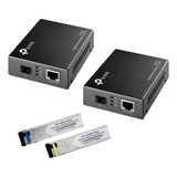 Kit Fibra Ótica Conversor Mc220l Gbic 3km Monomodo Lc