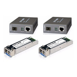 Kit Fibra Ótica Gigabit 1000 Multimodo Lc/upc Conversor Gbic