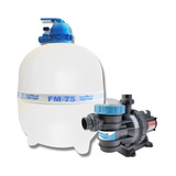 Kit Filtro P/ Piscina Fm-75 + Bomba Bmc-150 1,5 Cv Sodramar