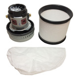 Kit Filtro Permanente Lavável + Filtro De Pano + Motor Duplo Estágio Aspirador Wap Gt Profi Turbo 20l 1600w (127v)
