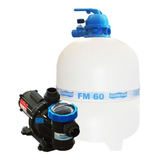 Kit Filtro Piscina Fm60 Bomba Motor Weg 1cv 113 Mil Litros 