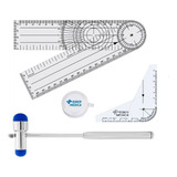 Kit Fisioterapia Goniômetro Grande E Pequeno Trena E Martelo