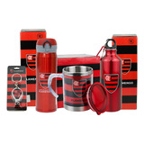 Kit Flamengo Caneca 2 Garrafa Térmica Inox + Cortador D Unha