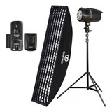 Kit Flash Estúdio Greika 250w Com Radio Ct16 + Softbox Grid