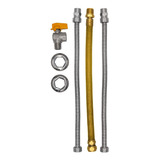 Kit Flexíveis Água 1/2 Gás 3/4 P/ Ligação Aquecedor 40cm