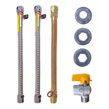 Kit Flexível Aquecedor De Água A Gás Vazão Plena 30cm