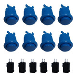 Kit Fliperama Com 25 Botões De Nylon Azul Eletromatic