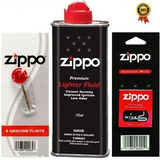 Kit Fluido + Pedra + Pavio Recarga Isqueiro Zippo Original 