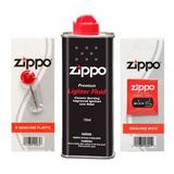 Kit Fluído Zippo 125ml + Pedra Zippo + Pavio Zippo Original