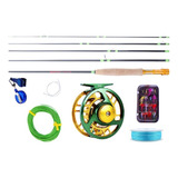 Kit Fly Fishing 5/6 Vara Carretilha Isca Pesca Com Mosca