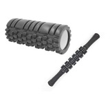 Kit Foam Roller Preto Rolo Liberação