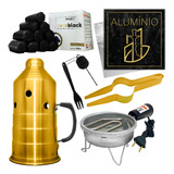 Kit Fogareiro Abafador Carvão Pegador Aluminio Narguile