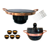 Kit Fondue 37 Cm + Panela 1,5 +5 Tigelas De Molho+6 Garfinho