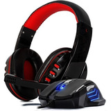 Kit Fone Ouvido Gamer Headset E Mouse Gamer 3200dpi Pc Ps4