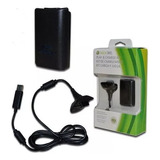 Kit Fonte Carregador P/ Controle Xbox 360 Cabo Usb + Bateria
