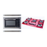 Kit Forno Embutir 45l + Cooktop 5 Bocas Vermelh Frete Grátis