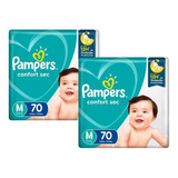 Kit Fralda Pampers Confort Sec Super Tamanho M 140 Tiras