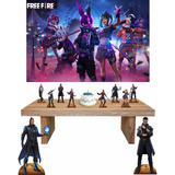 Kit Free Fire 2.0 8 De Mesa 2 Chão + Painel P/festa 100x070