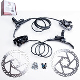 Kit Freio A Disco Hidráulico Mtb Absolute Rotor 160mm Par