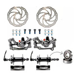 Kit Freio Disco 160m Bike+cubo Aluminio 36 Furos Rolamento 